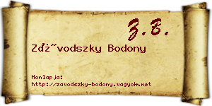 Závodszky Bodony névjegykártya
